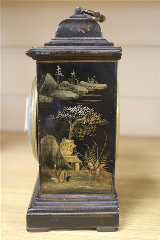 A chinoiserie lacquered mantel clock